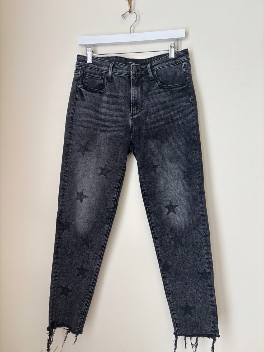 Driftwood Gizelle Black Star Print Jeans Sz 27 Anthropologie